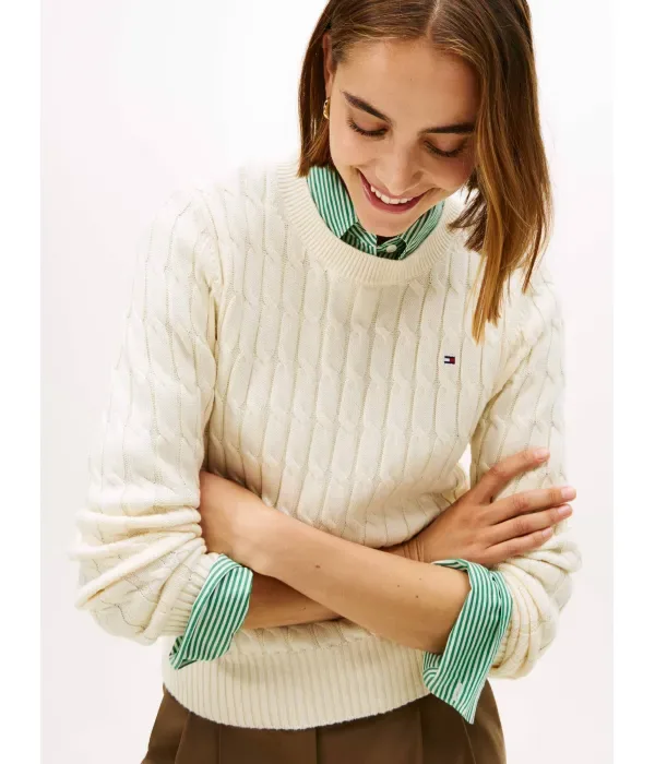 Свитер regular fit Tommy Hilfiger, кремовый — фото 4