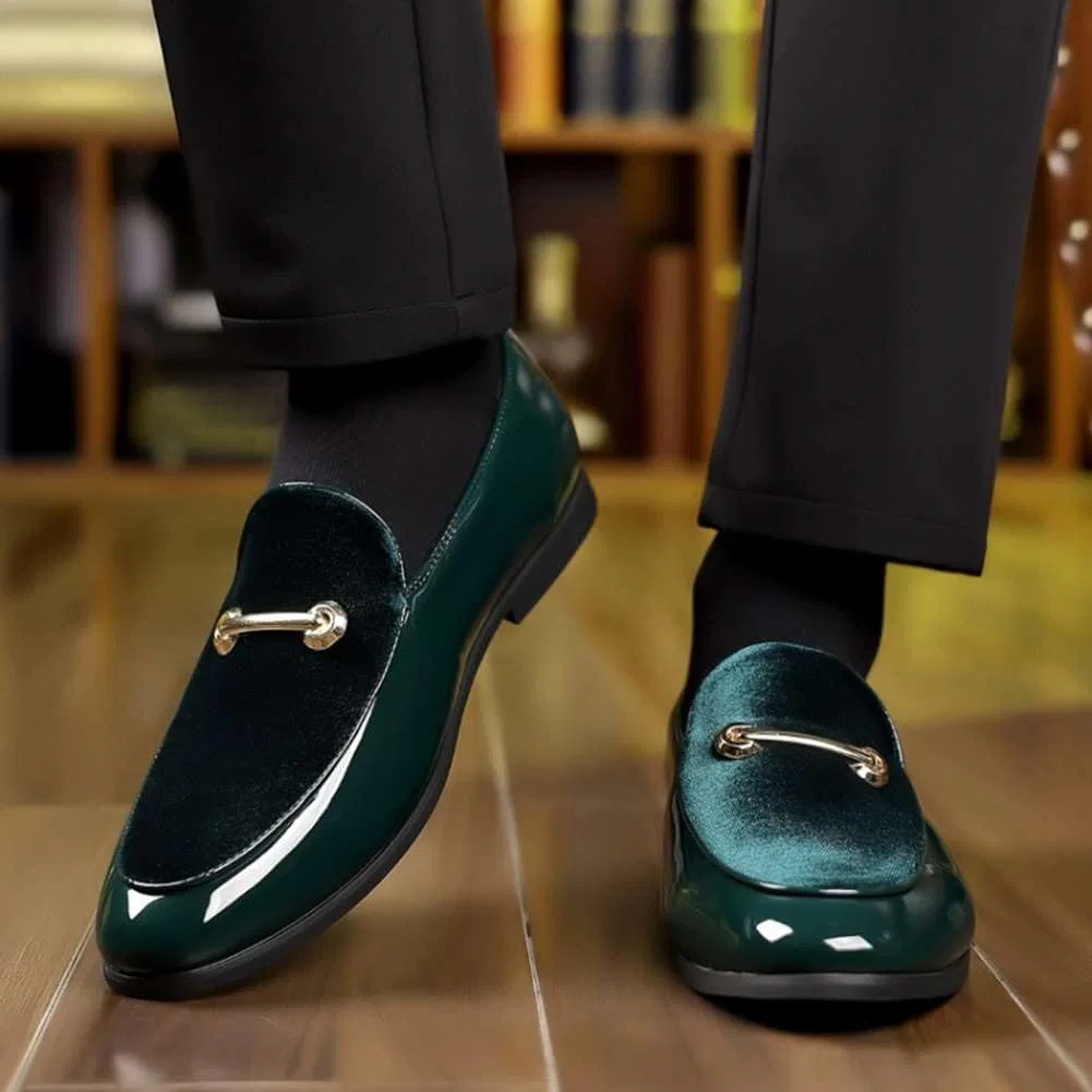 Мужские лоферы повседневные, Casual Business Shoes, зеленый mitvr — фото 2