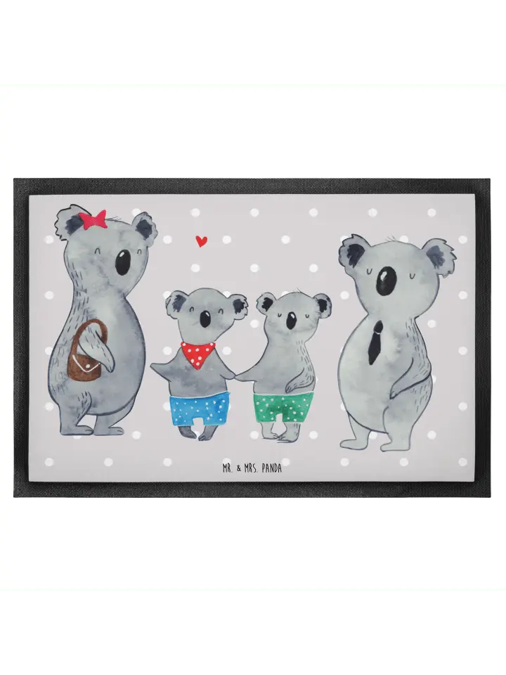 

Коврик Mr & Mrs Panda Koala Familie zwei ohne Spruch, пастельно-серый
