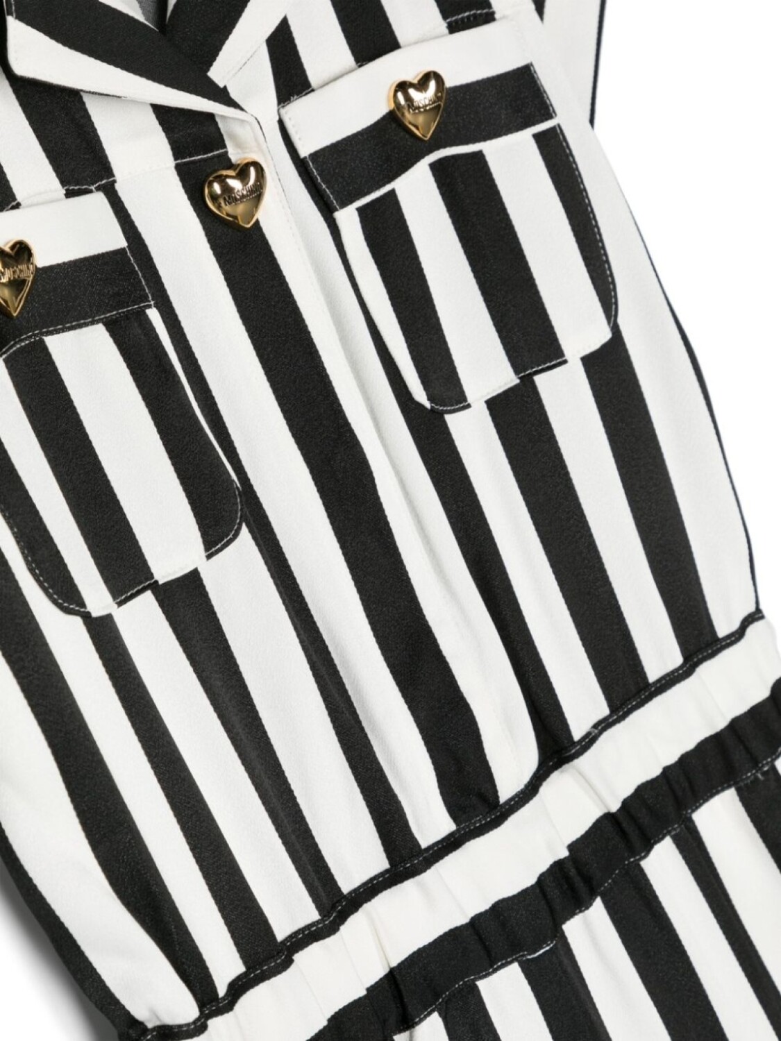 Moschino Kids полосатый комбинезон с заостренным воротником, белый — фото 3