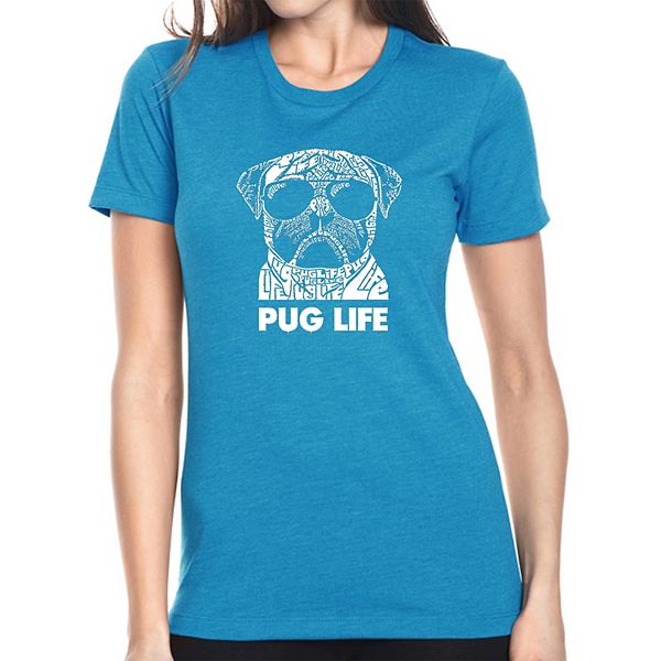 

Футболка Pug life с принтом La Pop Art, Turquoise