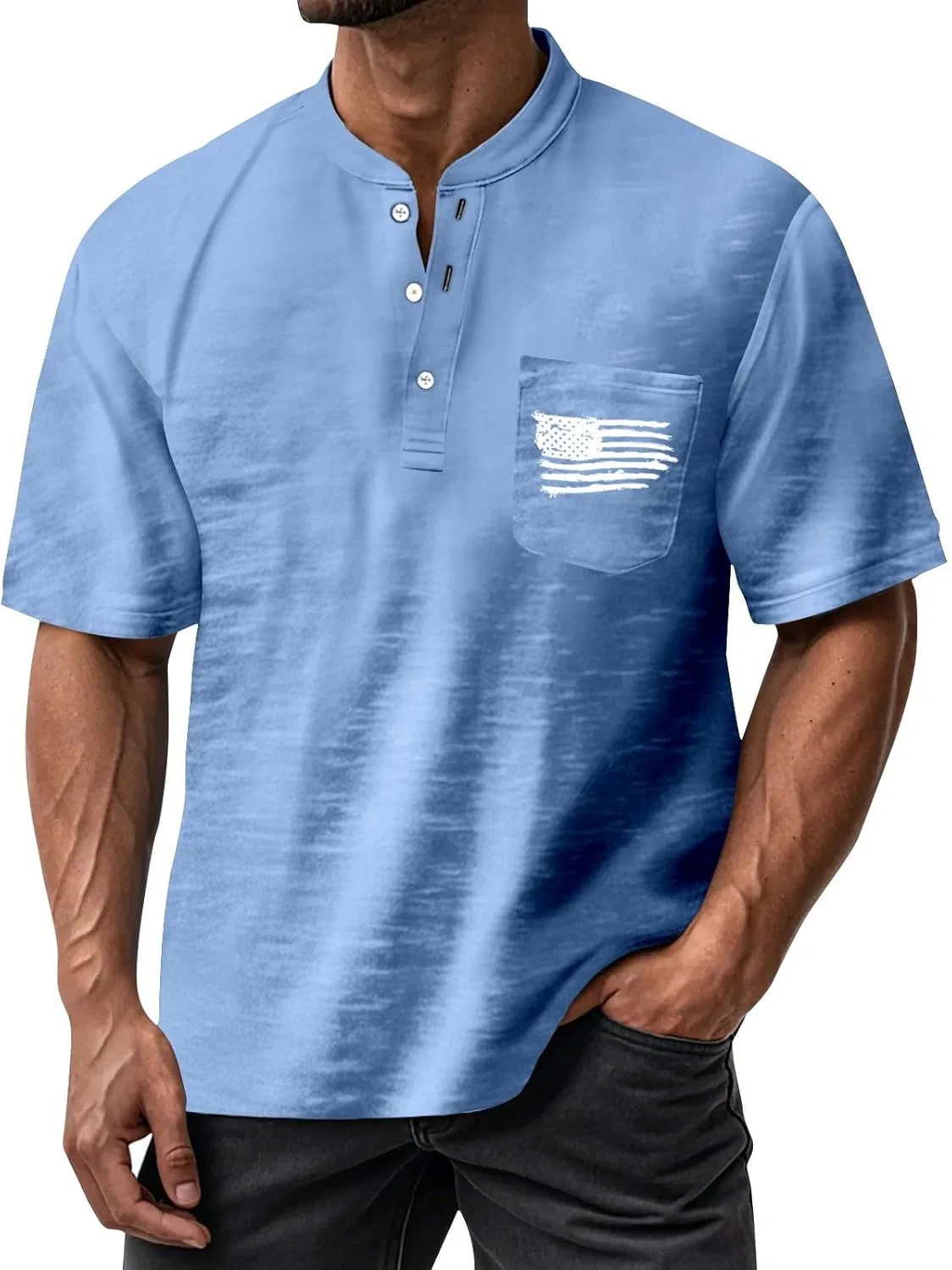 Футболка с американским флагом, 250 Anniversary, 2-sky Blue