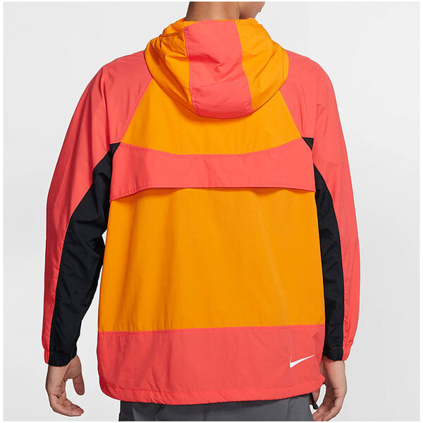 Куртка Nike Sportwear Retro Colorblock Loose Half Zipper hooded Pullover Woven Jacket Orange, оранжевый — фото 4