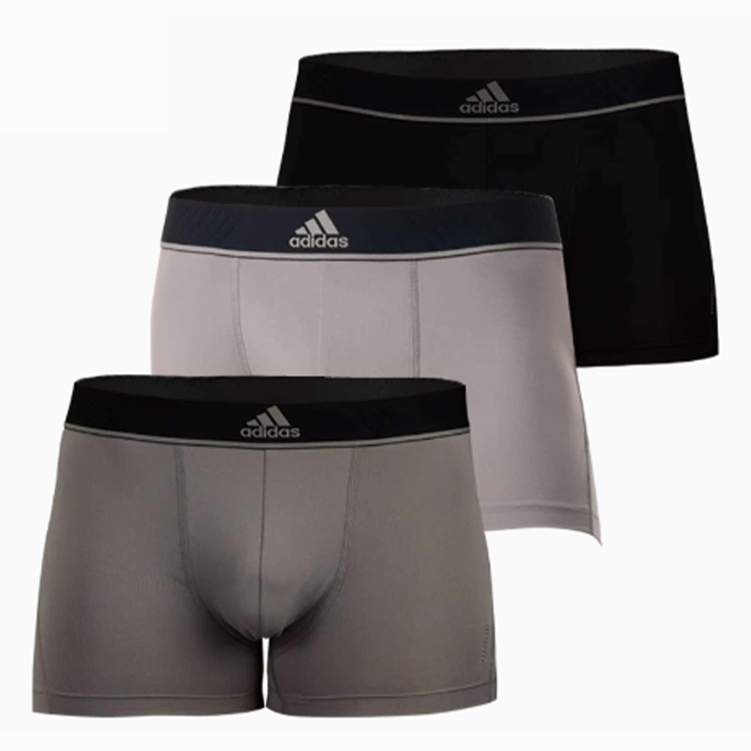 

Мужские боксеры Adidas, 3 шт (Темно-серый+Светло-серый+Черный)