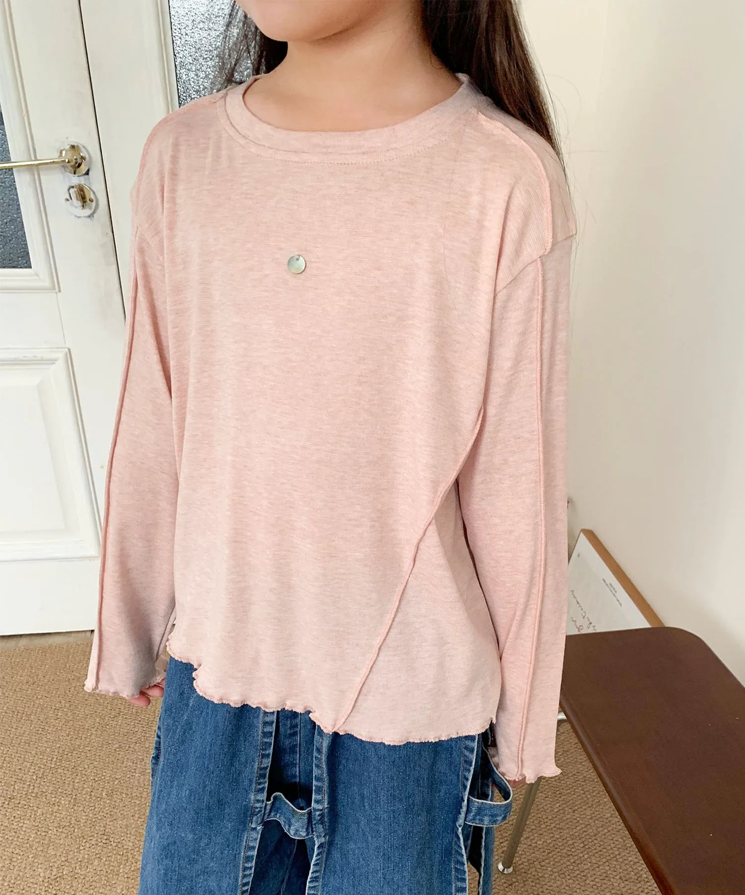 Детский асимметричный топ с вырезом [aimoha-KIDS-] Aimoha Kids, pink