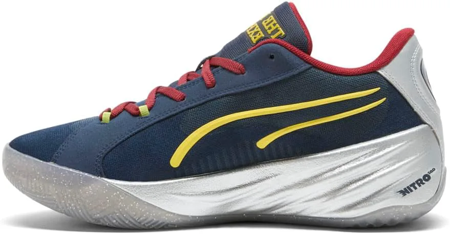 Мужские баскетбольные кроссовки PUMA All Pro Nitro - белые, темно-синий/красный/золотой/желтый/серебристый — фото 3