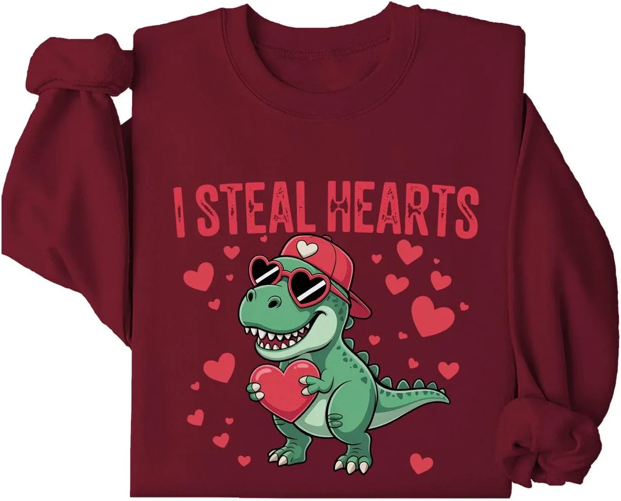 

Толстовка I Steal Hearts Dinosaur Valentine’s Day с милым T-Rex Batclock