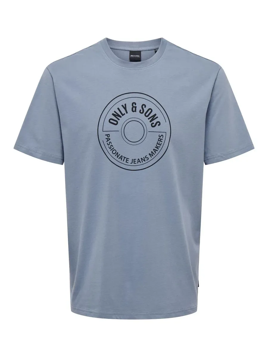 

Рубашка ONLY & SONS с круглым вырезом "ONSLAMER LIFE REG LOGO SS TEE", цвет Flint Stone
