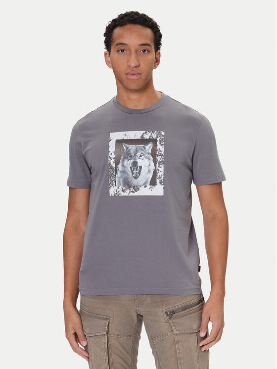 

Футболка regular fit Lupo 50554615 Boss, серый