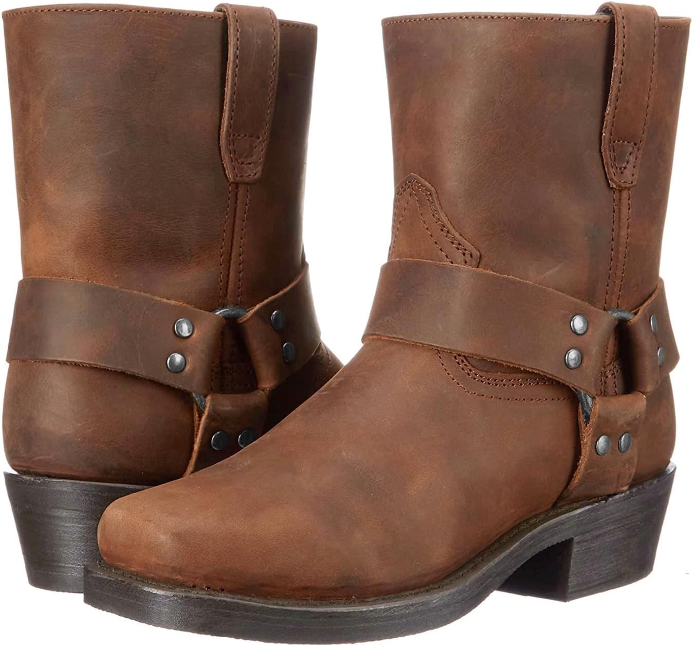 

Ковбойские сапоги для мужчин, повседневные ботинки до щиколотки, износостойкие, с квадратным носком, вестерн, подходят для весны и осени Generic, коричневый