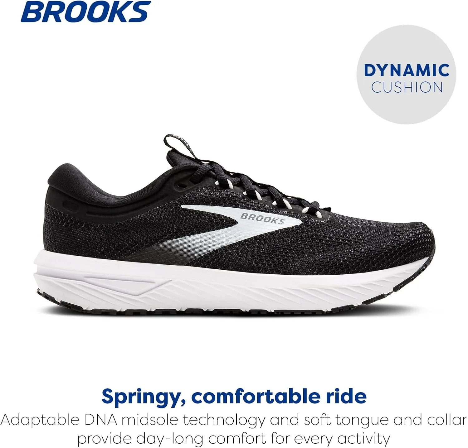 Мужские кроссовки Brooks Revel 7, белый/черный — фото 2