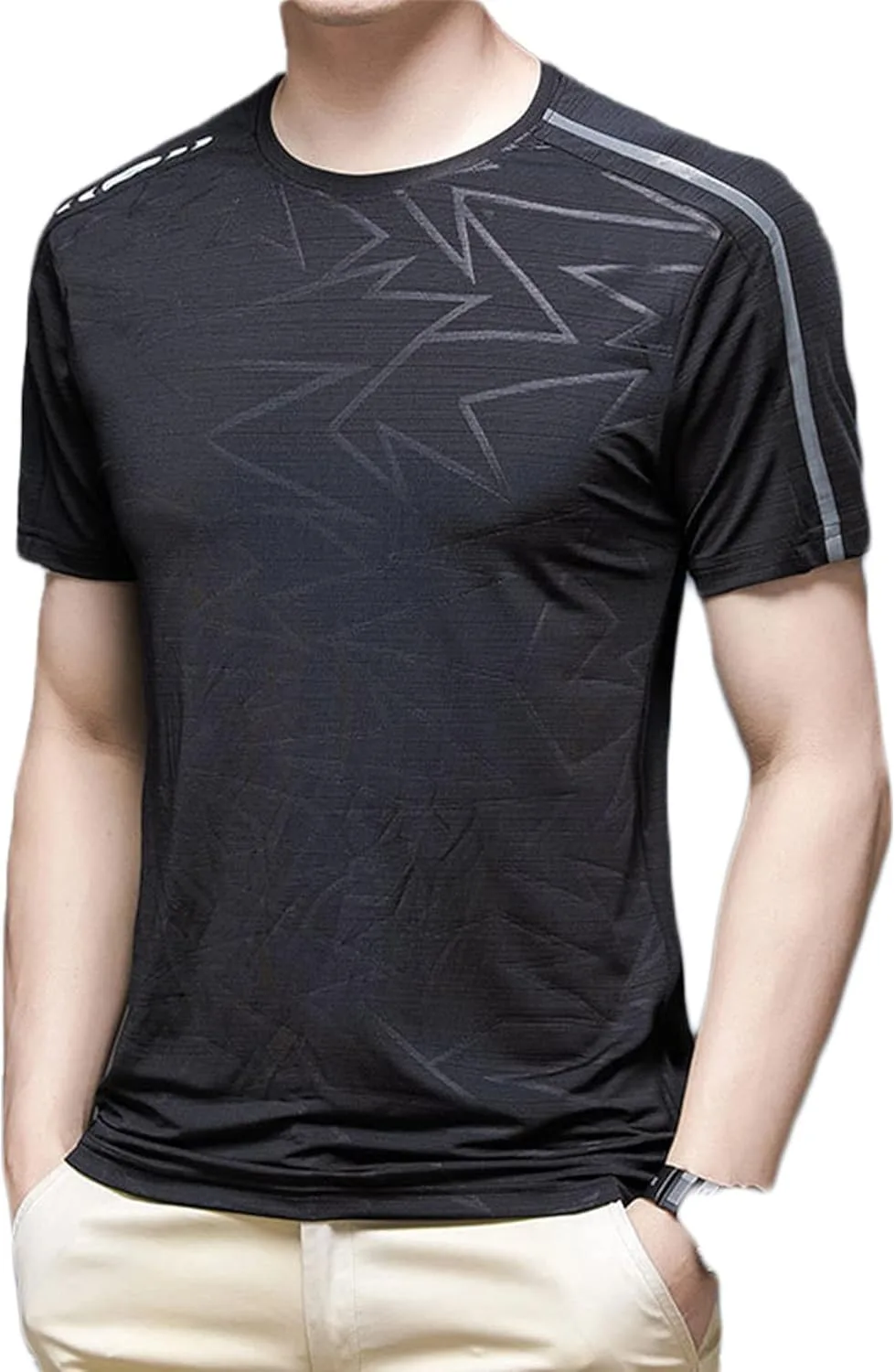 

Мужская спортивная футболка с коротким рукавом, дышащая и быстросохнущая Jueshanzj