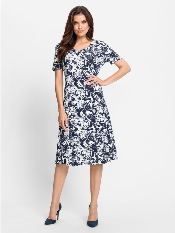 

Платье из джерси с принтом темно-синего и экрю WITT WEIDEN