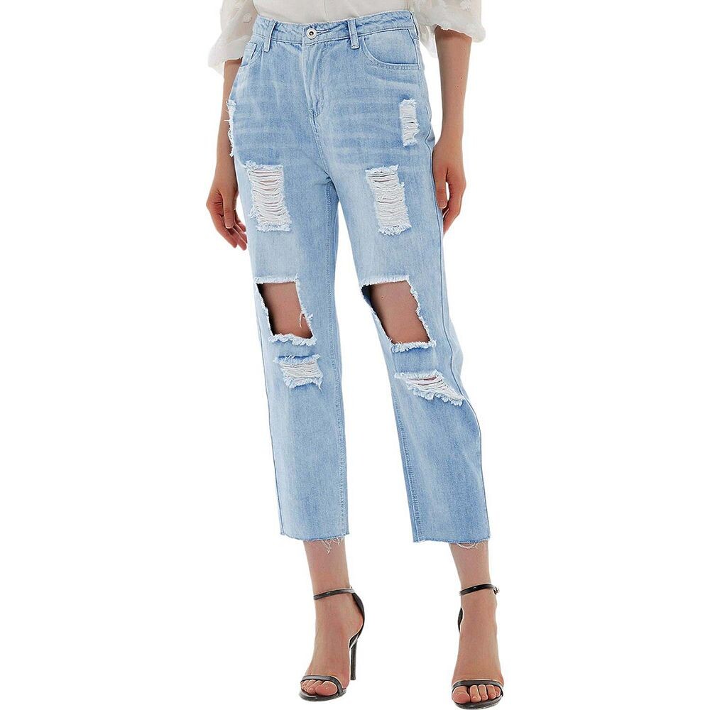 

Женские мешковатые потертые джинсы-бойфренды Anna-Kaci, цвет Light Denim