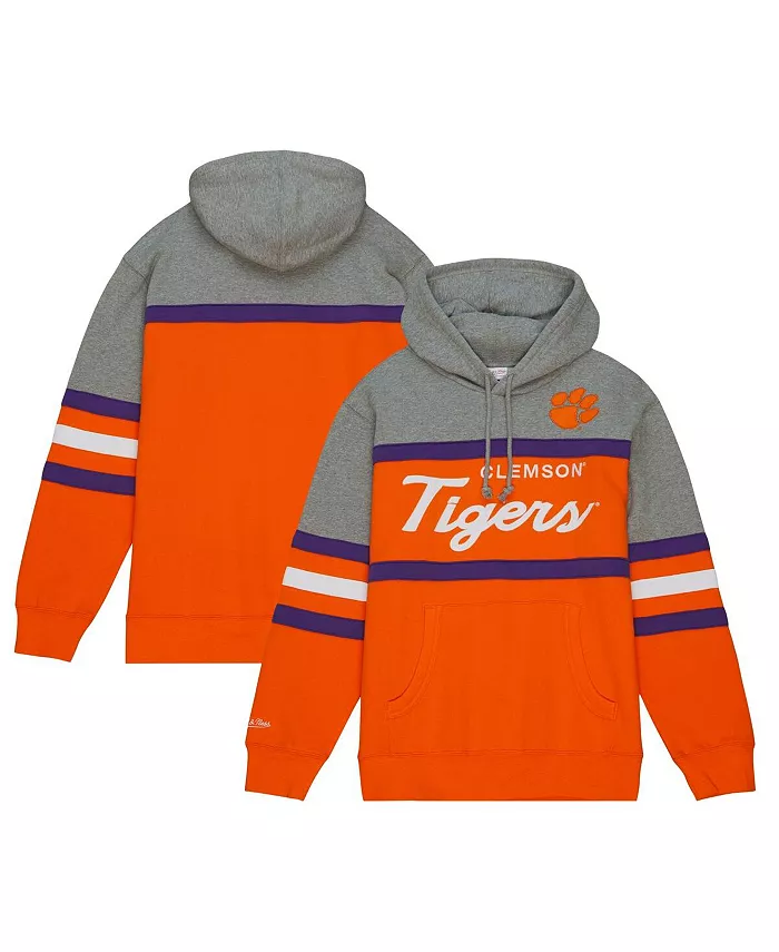 

Мужская оранжевая толстовка с капюшоном Head Coach Clemson Tigers Mitchell & Ness