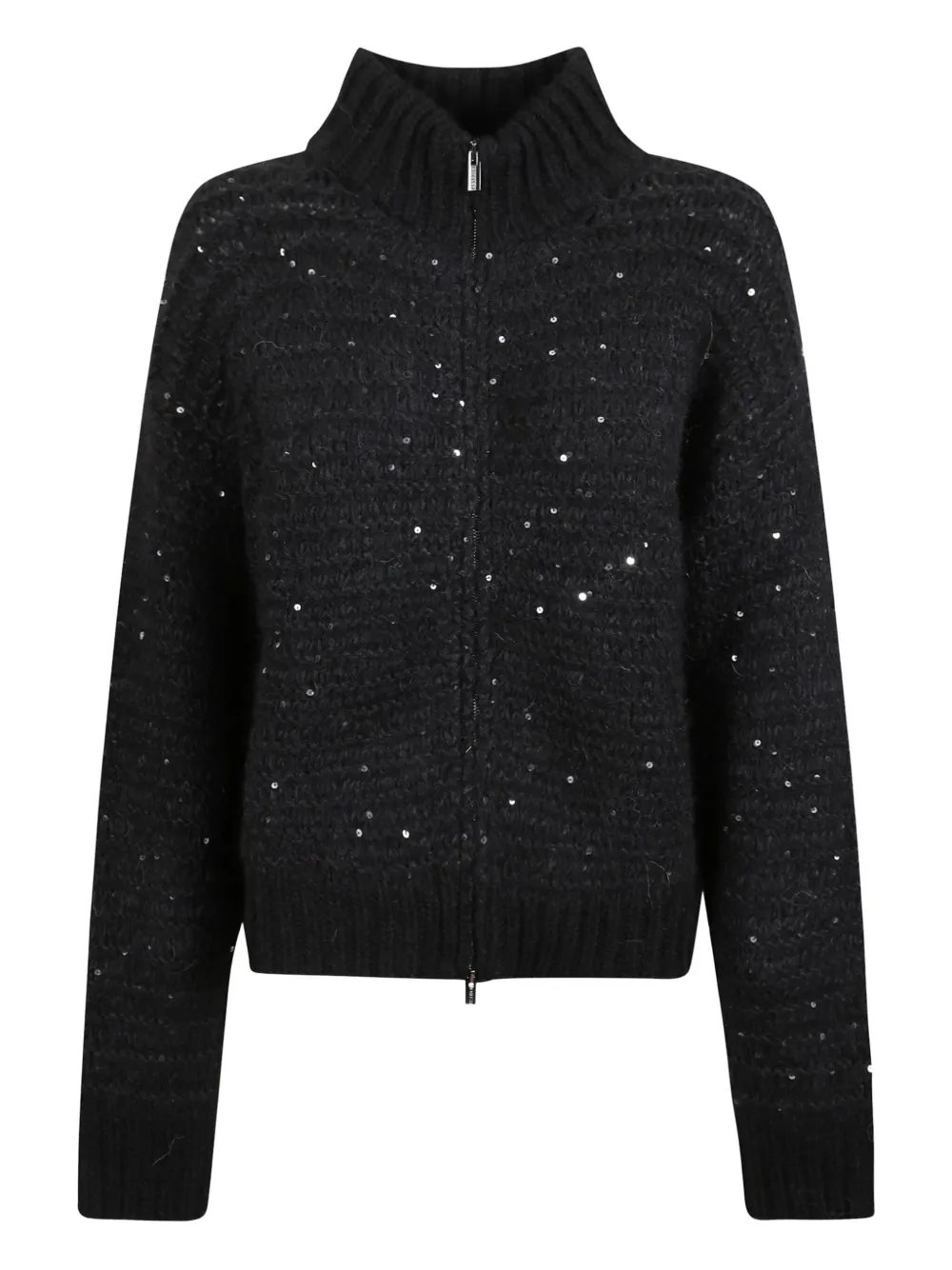 

Кардиган на молнии с пайетками Peserico, черный