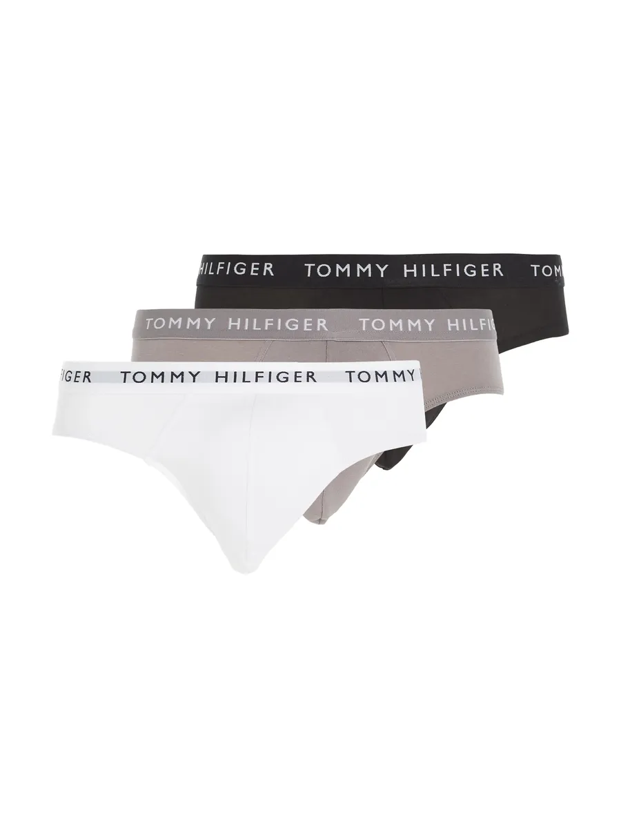 

Трусы Tommy Hilfiger Underwear (3 шт. в упаковке, 3 шт. в упаковке) с контрастным поясом для нижнего белья, цвет Grau-Weiß, Weiß, Schwarz