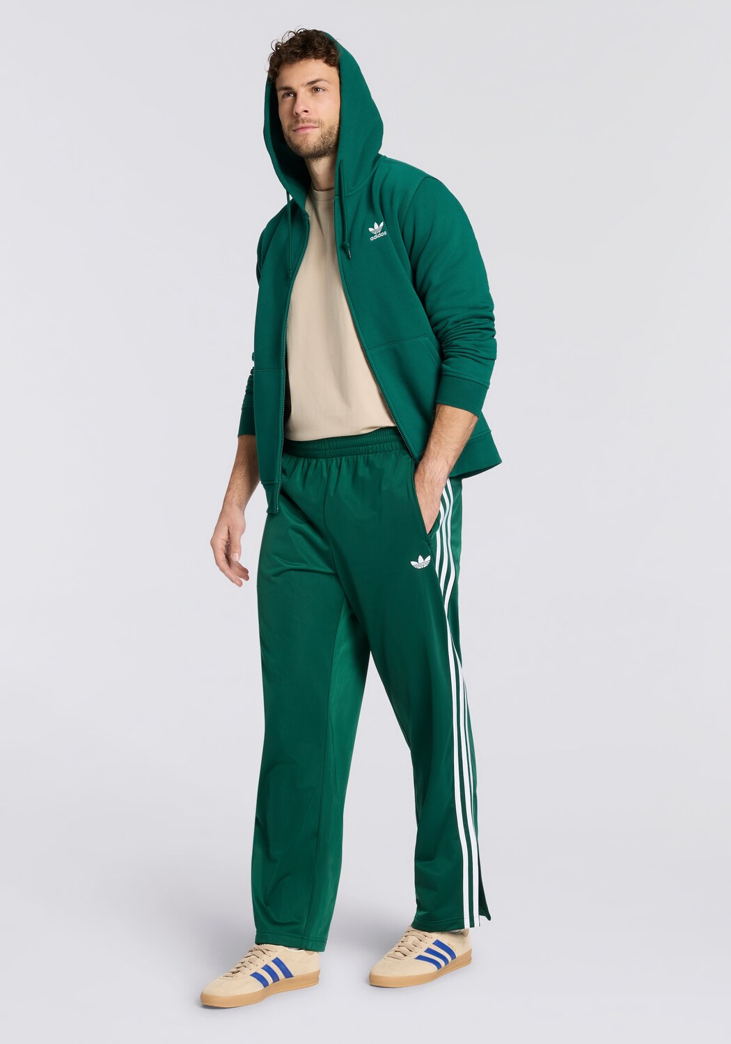 Adidas Originals Толстовка на молнии 'Trefoil Essentials' в зеленом цвете — фото 4