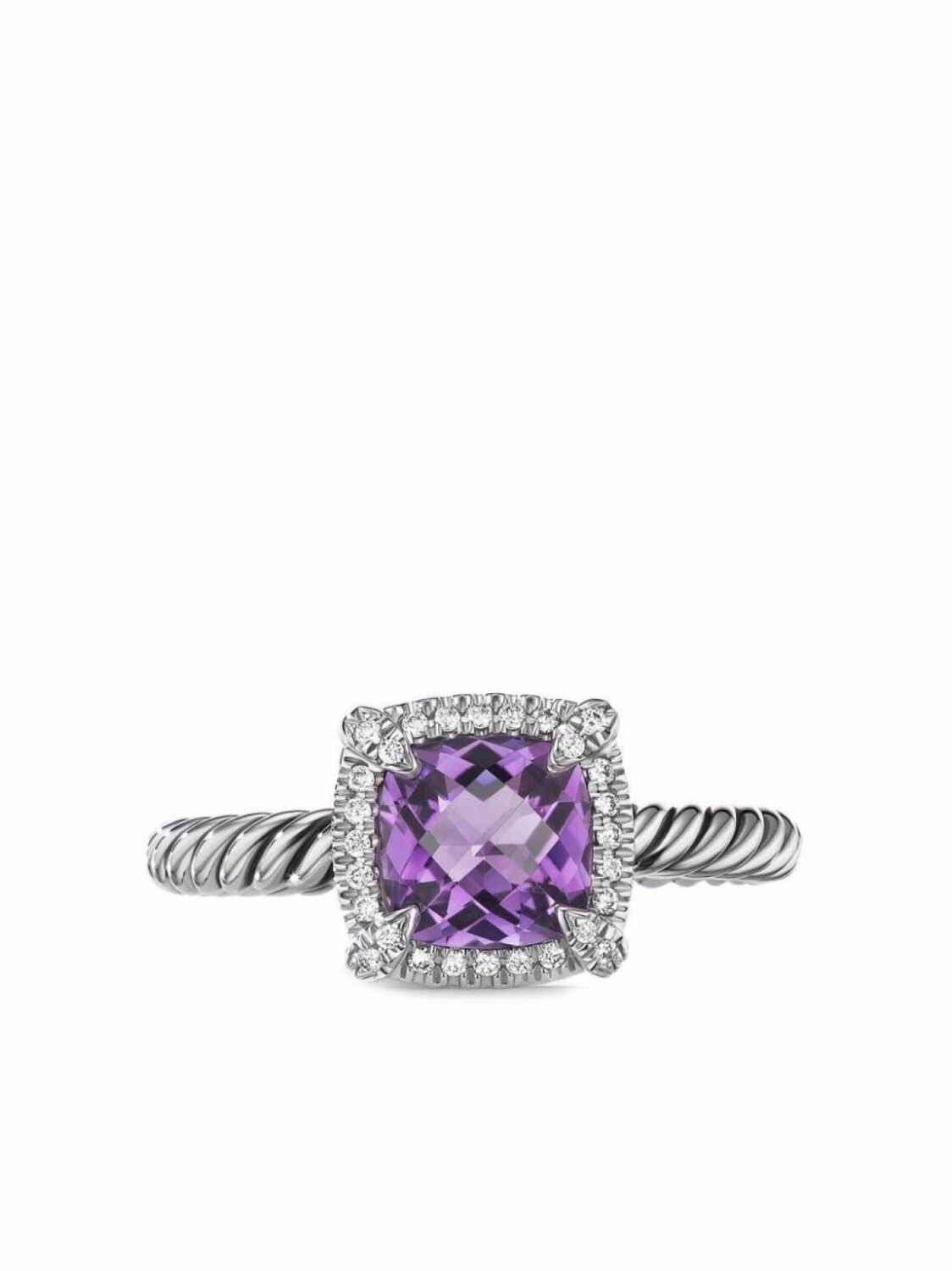 

Серебряное кольцо Petite Chtelaine с аметистом и бриллиантами David Yurman, серебряный