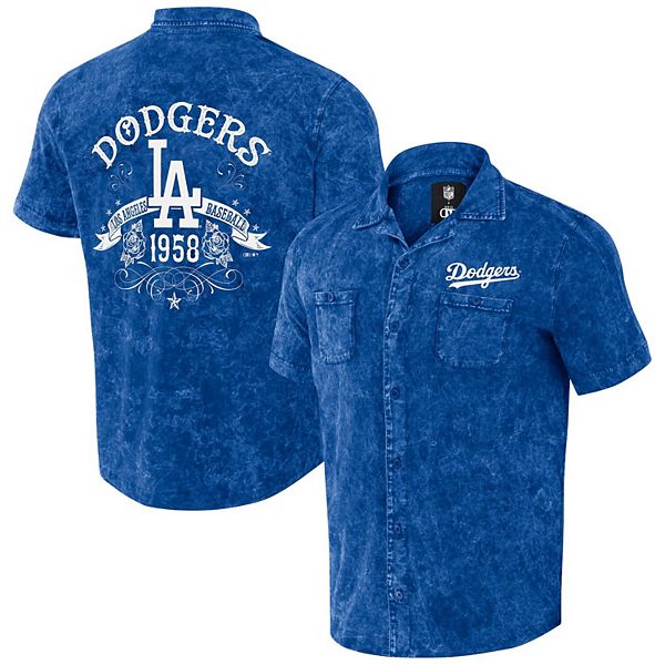 

Мужская джинсовая рубашка на пуговицах Los Angeles Dodgers в цветах команды Darius Rucker Collection By Fanatics