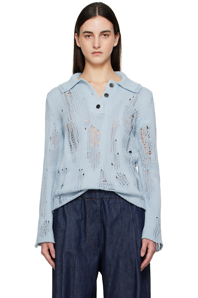 

Поло из натурального шнура Acne Studios, синий