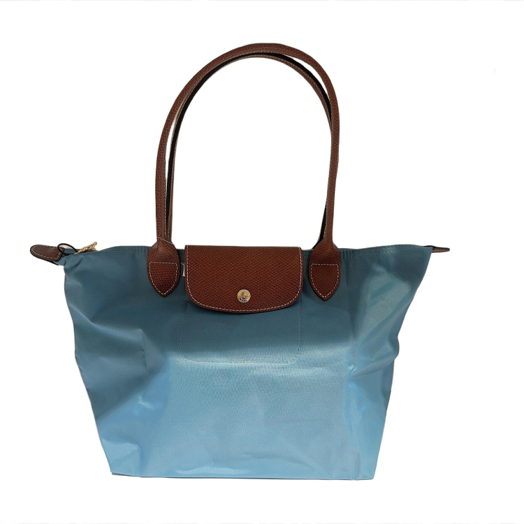 

LONGCHAMP Le Pliage 28 Long Handle тканевая маленькая сумка-тоут женская blue