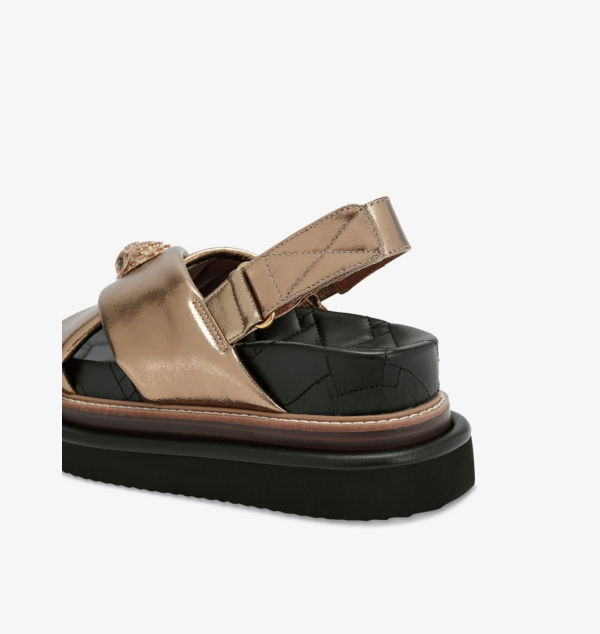 Сандалии Orson из металлизированной кожи с перекрестными ремешками Kurt Geiger London, бронзовый — фото 4