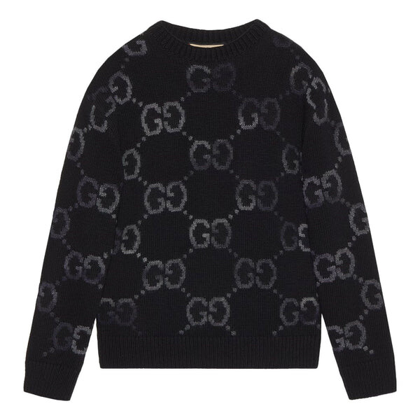 

Свитер wool jumper with gg intarsia 'black' Gucci, черный