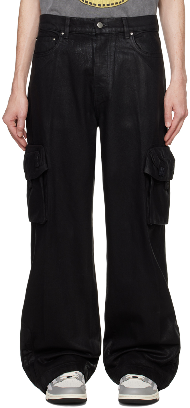 

Черные восковые брюки-карго M65 из денима AMIRI