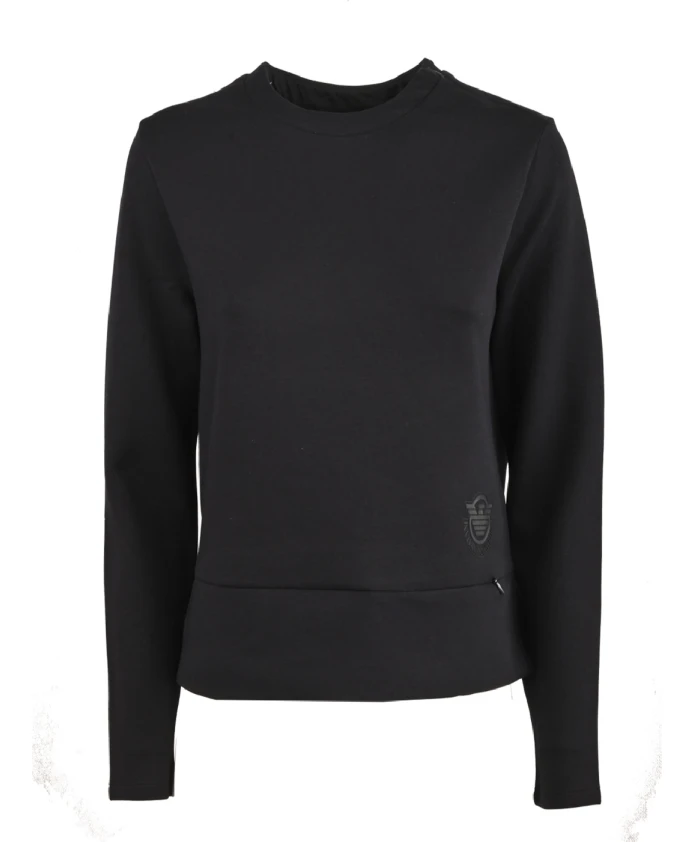 

Синяя трикотажная толстовка из двойного трикотажа с застежкой-молнией на плече. Emporio Armani, синий