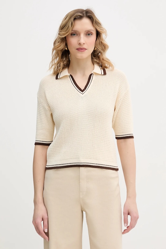 

Хлопковый свитер lembi Marella, бежевый