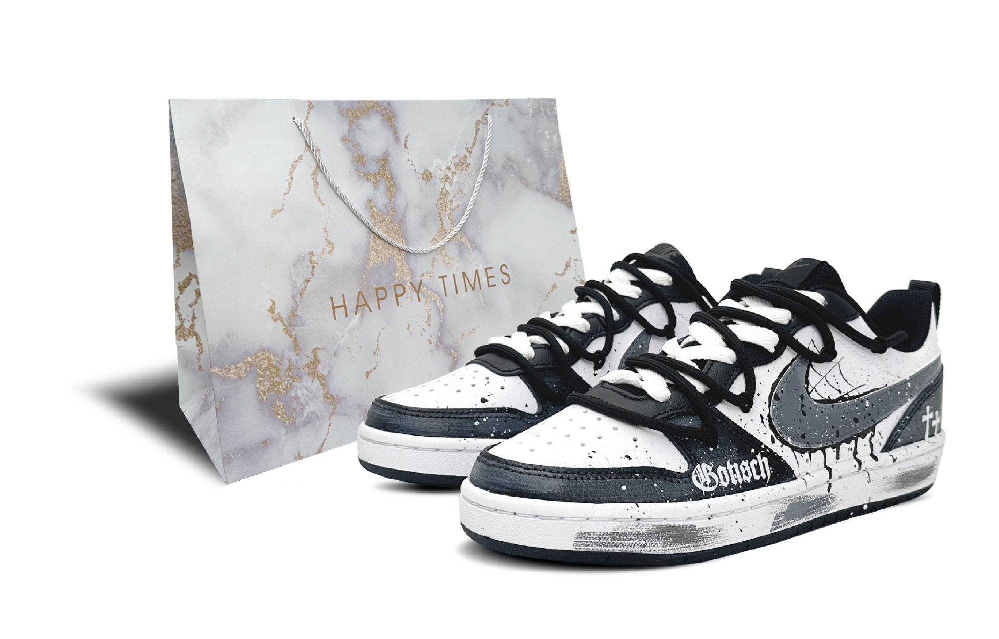 

Nike Темные детские скейтерские кроссовки Court Borough с противоскользящей и износостойкой подошвой, низкие, черные, унисекс