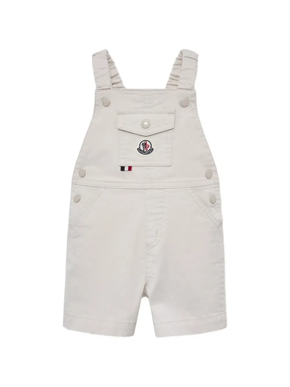 Комбинезон с нашивкой-логотипом Moncler Enfant, бежевый