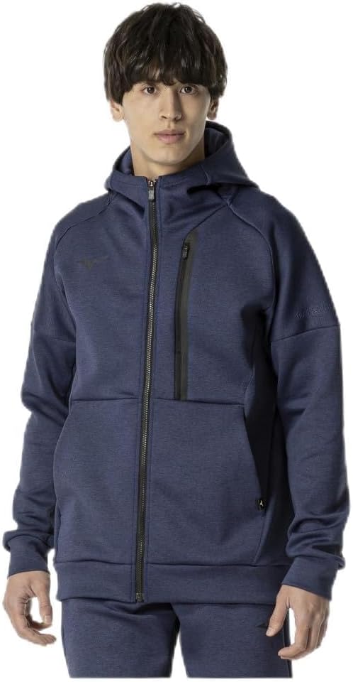 

Толстовка MIZUNO Training Wear Stretch Sweat Hoodie, удобная для движений, унисекс, для взрослых, размер 32MCA050, синий
