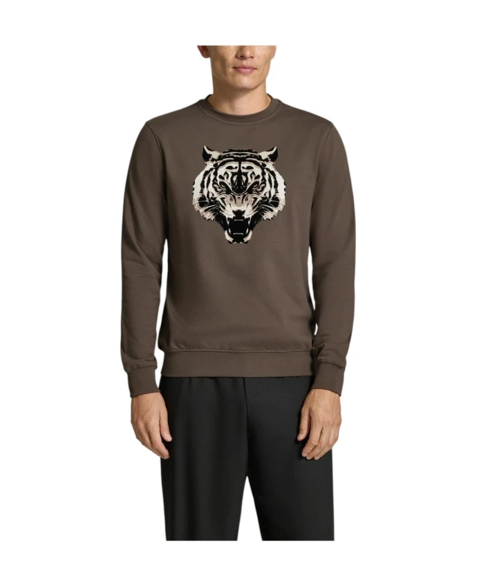 

Городская толстовка с тигровым принтом Antony Morato, серый