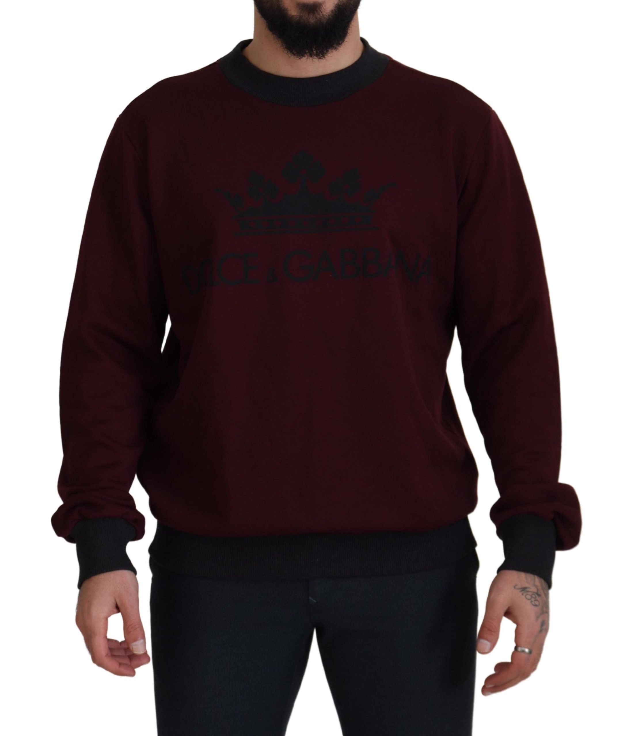 

Свитер-пуловер из хлопка Maroon с круглым вырезом Dolce & Gabbana, бордовый
