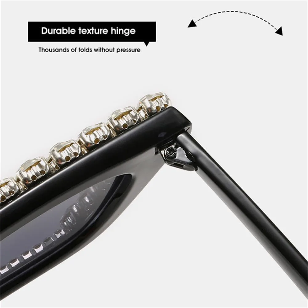 

Солнцезащитные очки «кошачий глаз», леопардовый принт, стразы, маленькая оправа, защита от ультрафиолета UV400, винтажные солнцезащитные очки LANGSER, C2