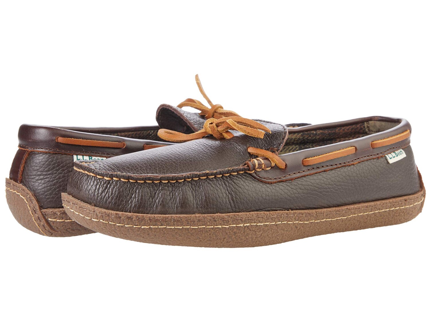 

Домашняя обувь L.L.Bean Hand Sewn Slippers Flannel-Lined, коричневый