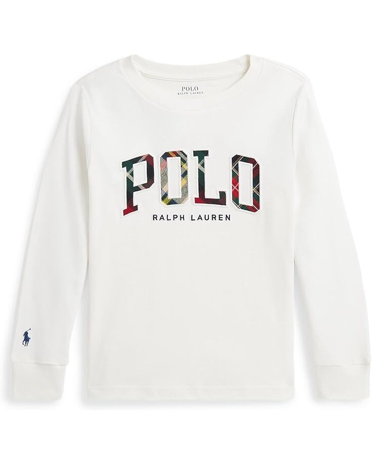 

Лонгслив Polo Ralph Lauren Kids Plaid-Logo Cotton Jersey Long Sleeve Tee, цвет Nevis