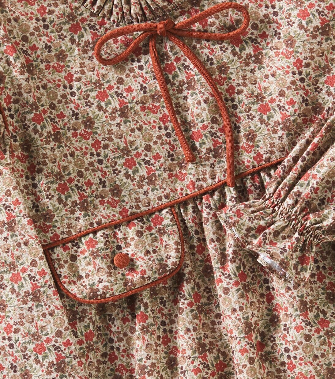 Платье Maura из хлопка с цветочным принтом La Coqueta, Taupe Floral — фото 3