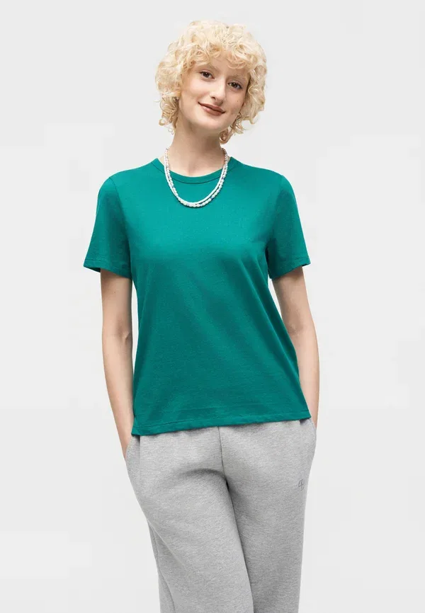 Футболка базовая Gap Crew basic t-shirt, болотно-зеленый — фото 4