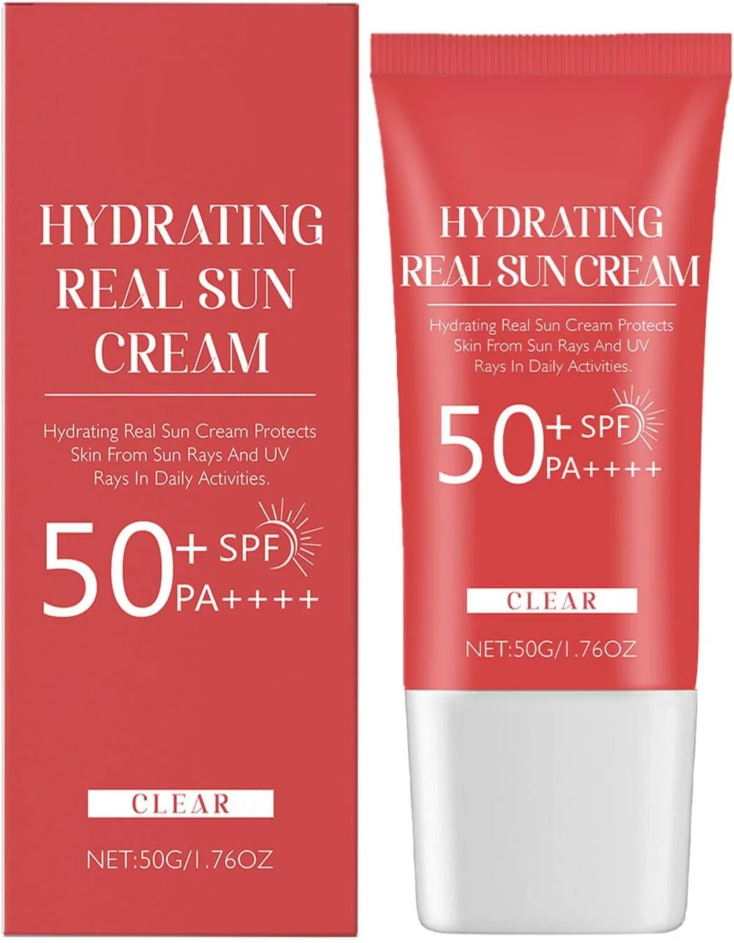 Солнцезащитный крем Red Real Sun Cream SPF 50+ PA++++ Generic 1 шт. 80 г красный