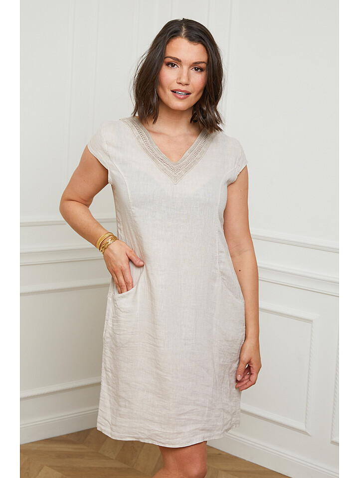 

Платье Curvy Lady Leinen, бежевый