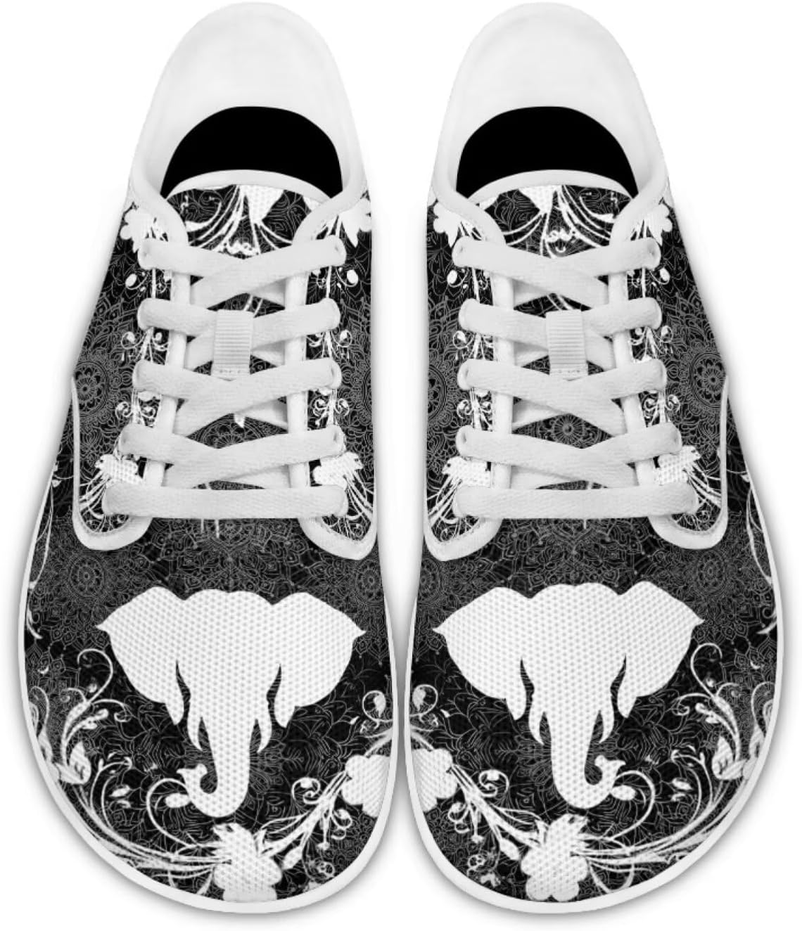 

Кроссовки для женщин и мужчин с широким носком, нулевая посадка, минималистичные, комфортные для тенниса, офиса и повседневной носки Pointodoor, Elephant Boho Mandala Print