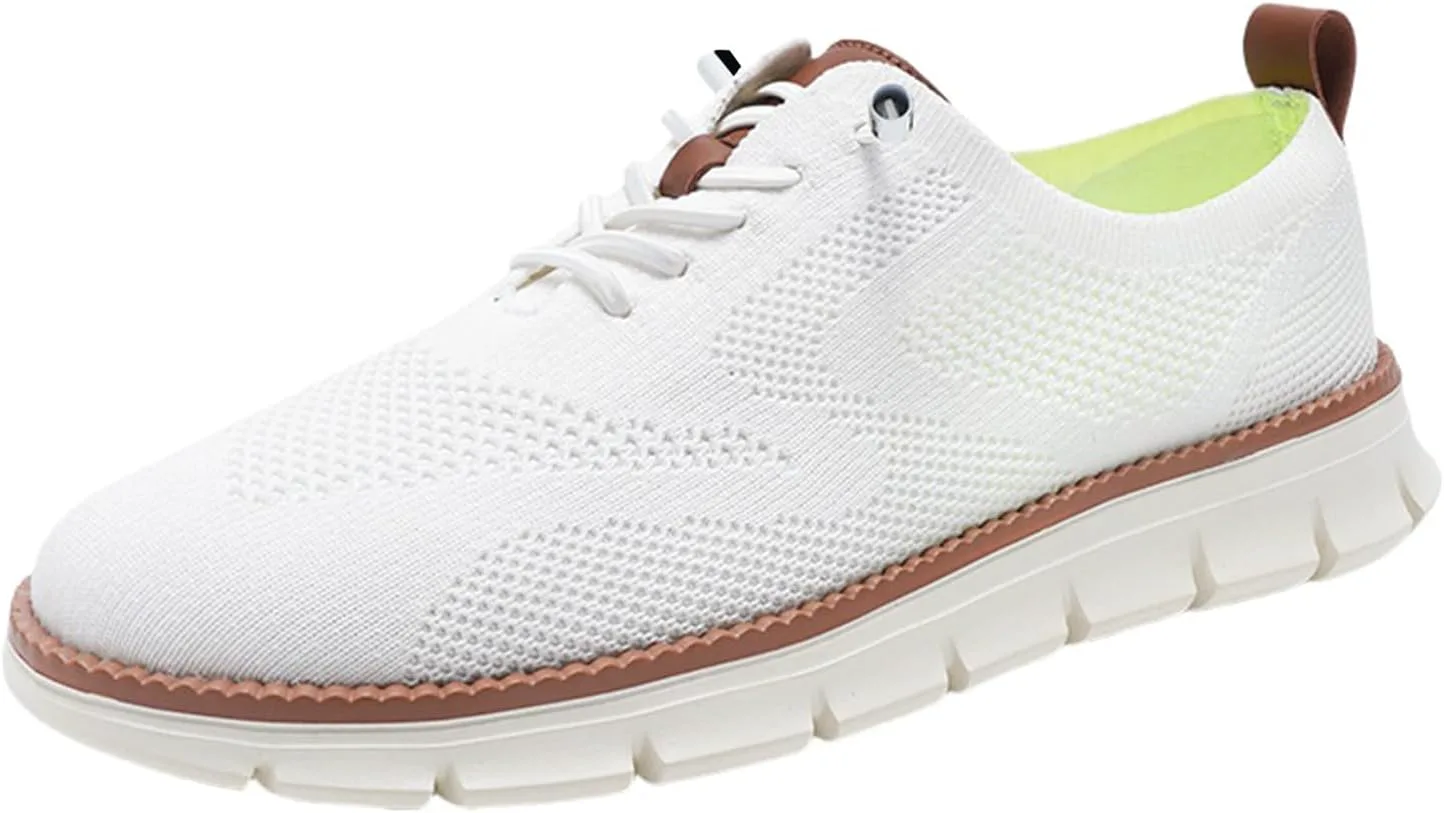 Мужские повседневные туфли Oxfords, деловые сетчатые туфли для ходьбы, модные удобные кроссовки для тенниса и прогулок, шнуровка, дышащие, легкие, с мягкой подошвой, для работы на улице, кроссовки Breeze XDFVC, белый