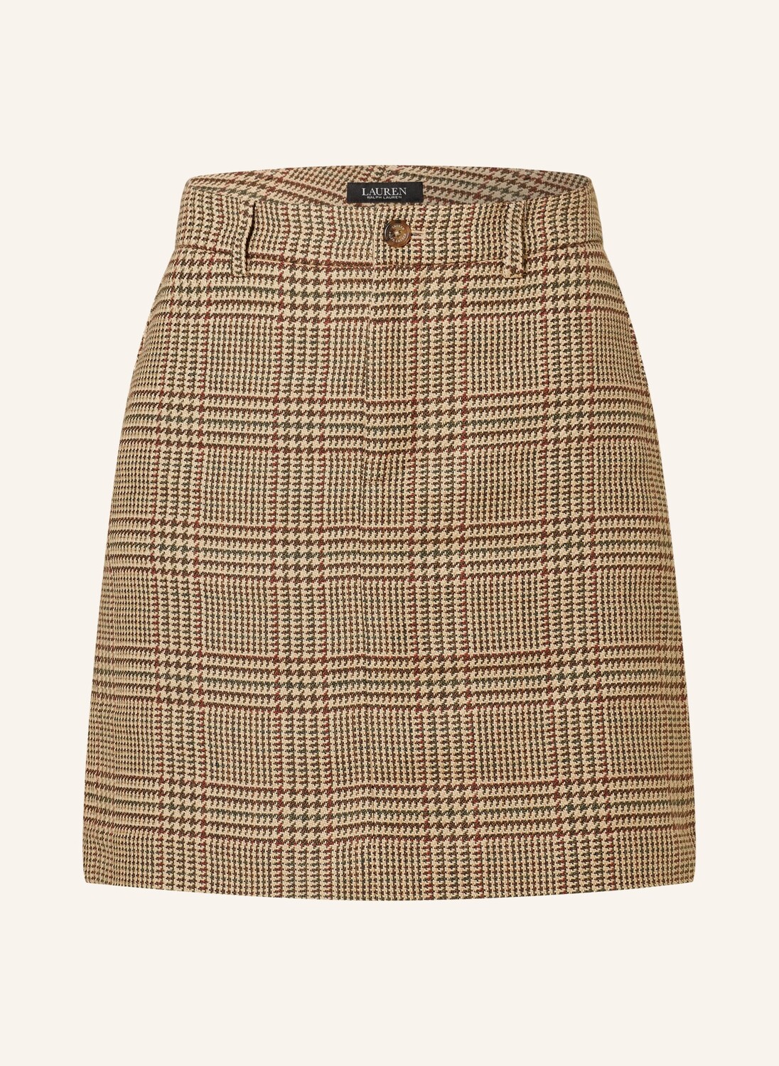 

Юбка с льном Lauren Ralph Lauren, коричневый