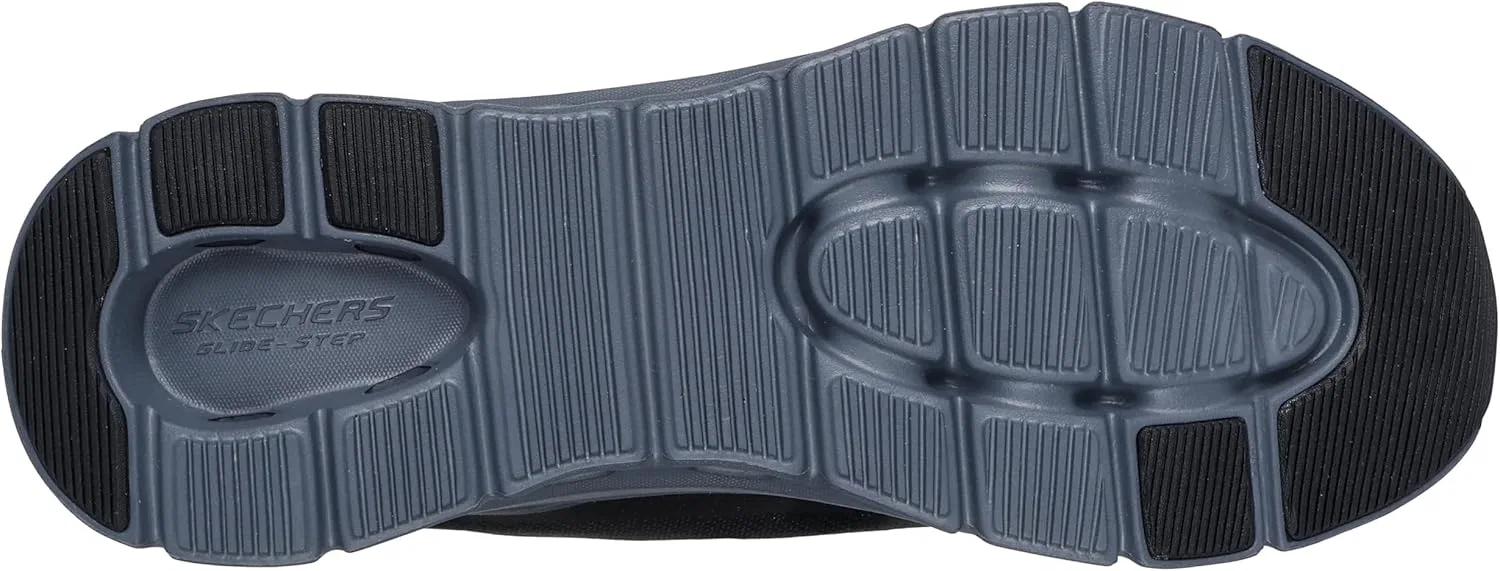 Мужские кроссовки Skechers Arch Fit Glide-Step Pro Hands Free Slip-in Trainers, Black Knit Charcoal Pu — фото 3