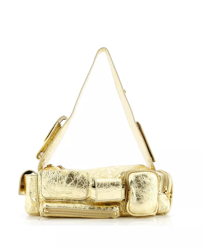 

Маленькая кожаная сумка-слинг Superbusy с несколькими карманами Pre-Owned Balenciaga, золотой