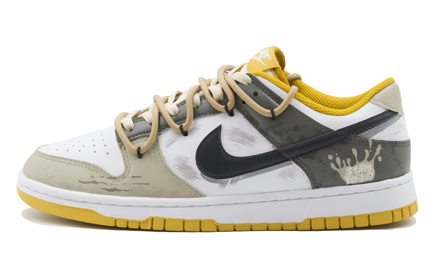 

Nike Dunk Source Of The Ruins Cushioning Low top Skateboard Shoes Unisex серый желтый