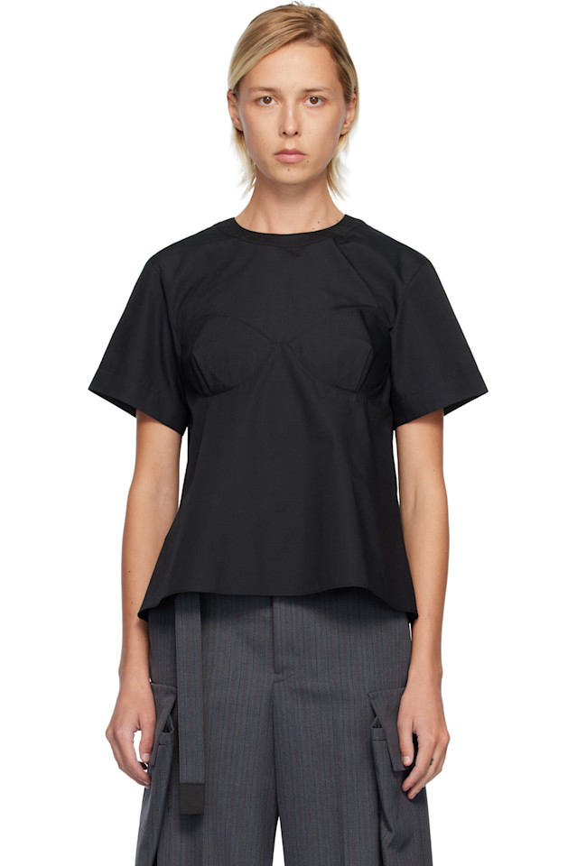 

Футболка из поплина Sacai, черный